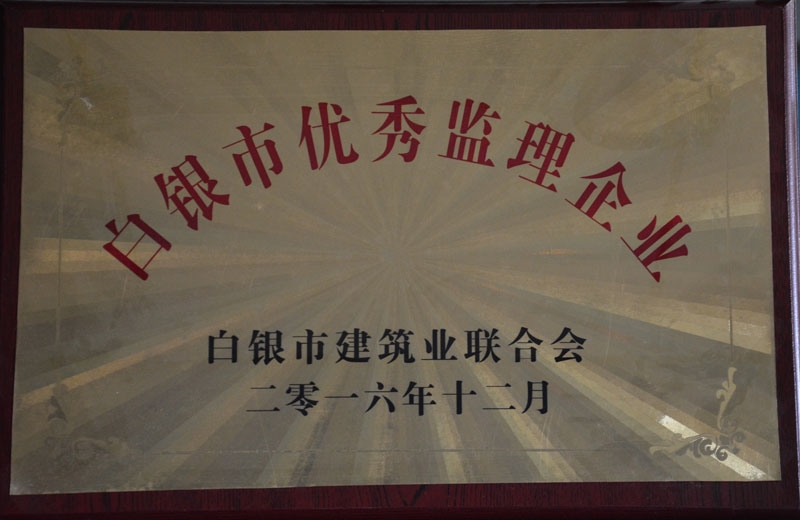 2016年白銀市優(yōu)秀監(jiān)理企業(yè)